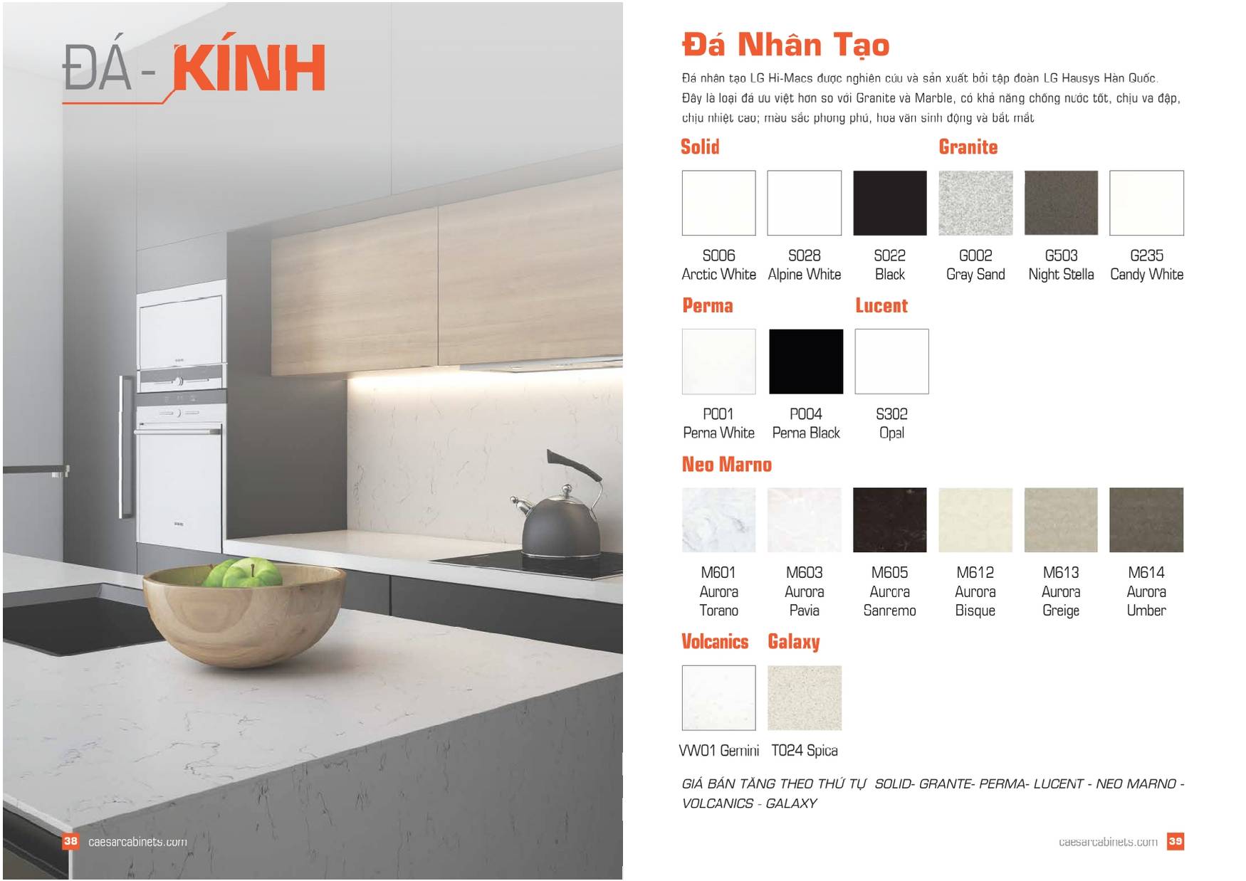 Tủ bếp CAESAR Bảng giá và Catalogue mới nhất 2025 /Page 19